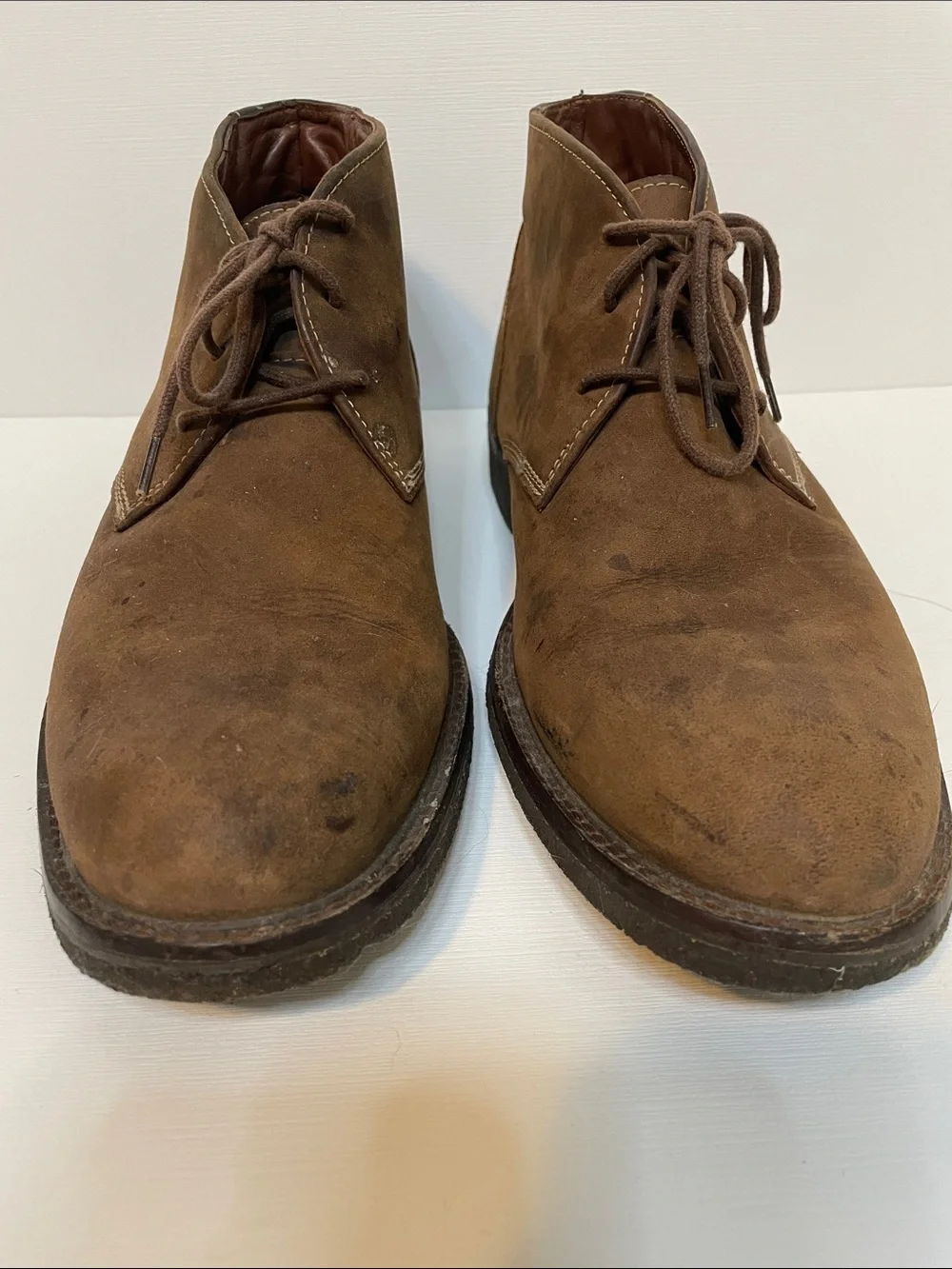 Johnston & Murphy Brown Suede/Sheepskin Chukka Boots - Sz 8